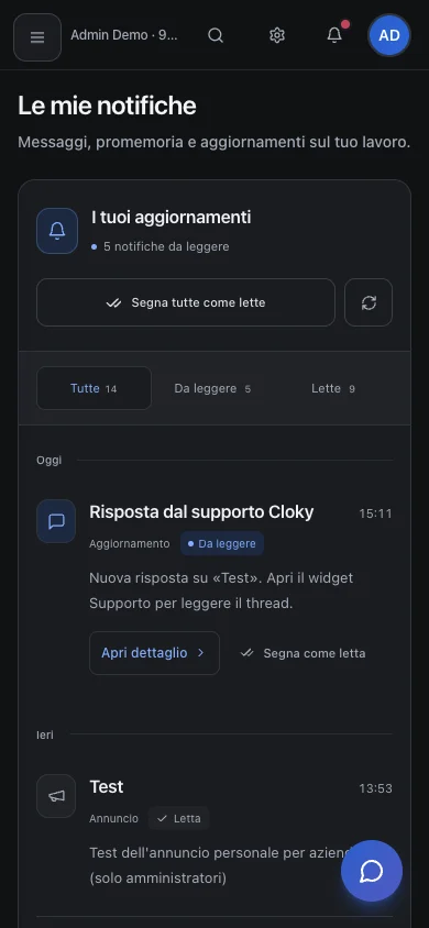 Schermata: Come funzionano le notifiche